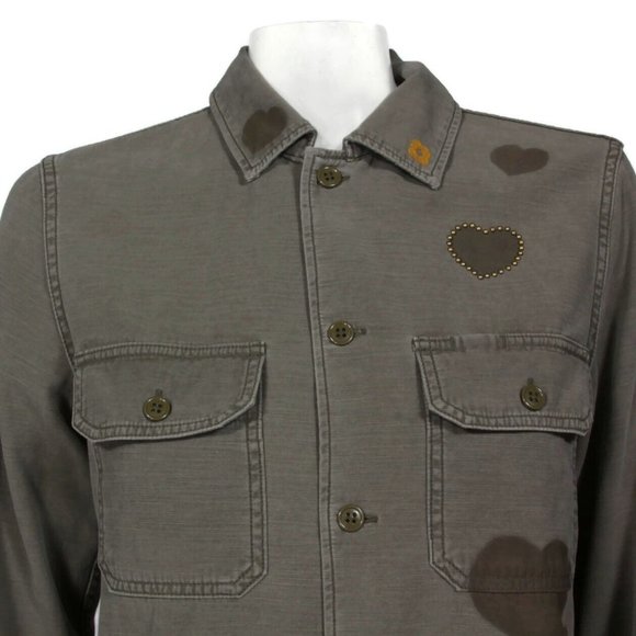 New The Golden State Remi Relief Japan Heart Button Up Shirt Top sz S NWT /954 - Picture 2 of 6
